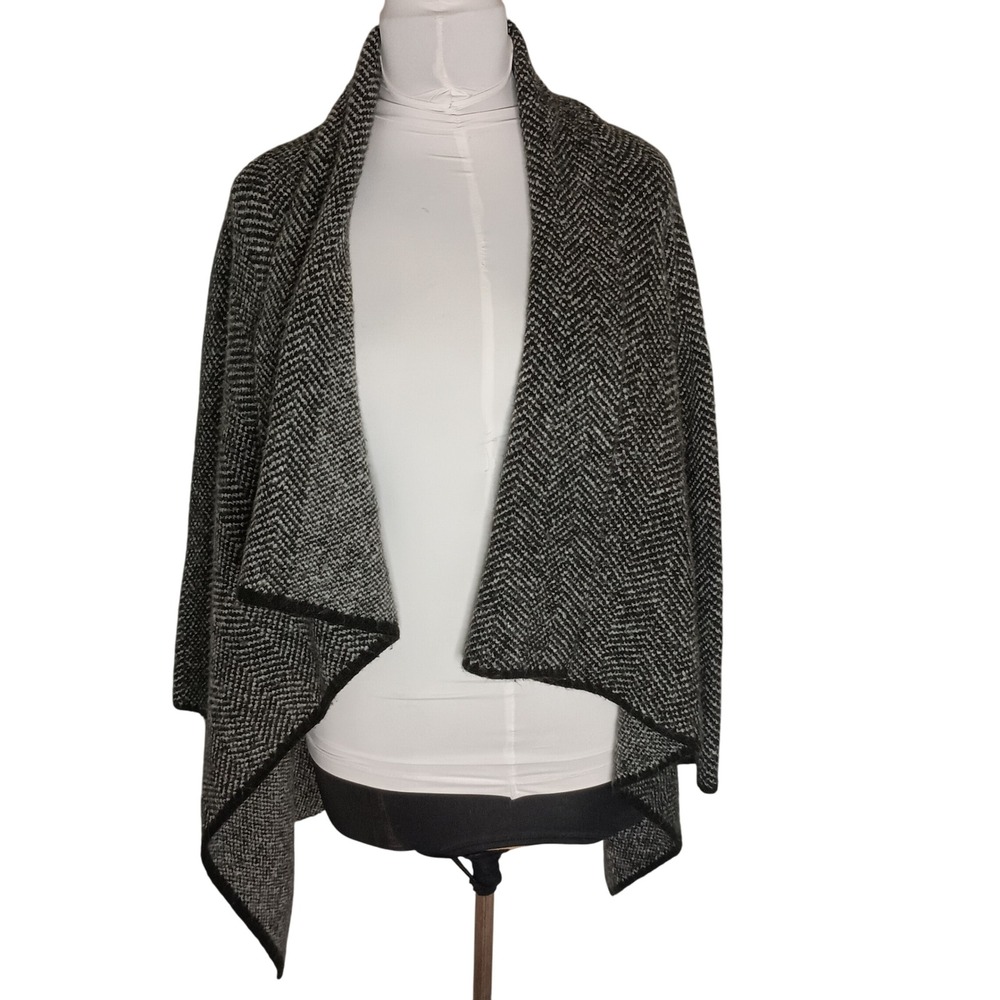 Atmosphere Herringbone Cardigan Open Front Drape Sweater SKUW611